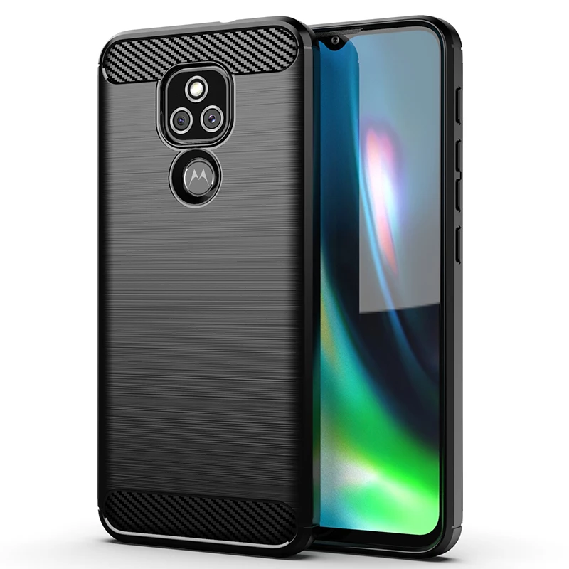 

For moto E7 plus tpu carbon fiber phone case cover