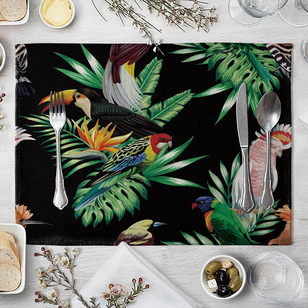 

Flower printing plate mat washable cloth table mat can be reused and customized