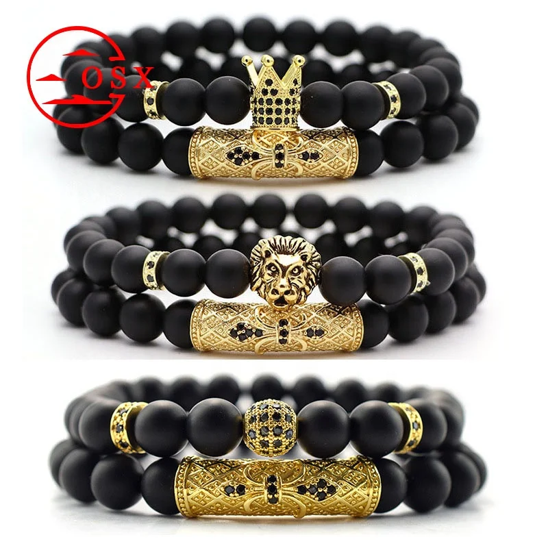 

Hot Selling Natural Frosted Stone Hand Ornaments Ethnic Wind Hao Stone Crown Bracelet Double Energy Bracelet, Picture shows