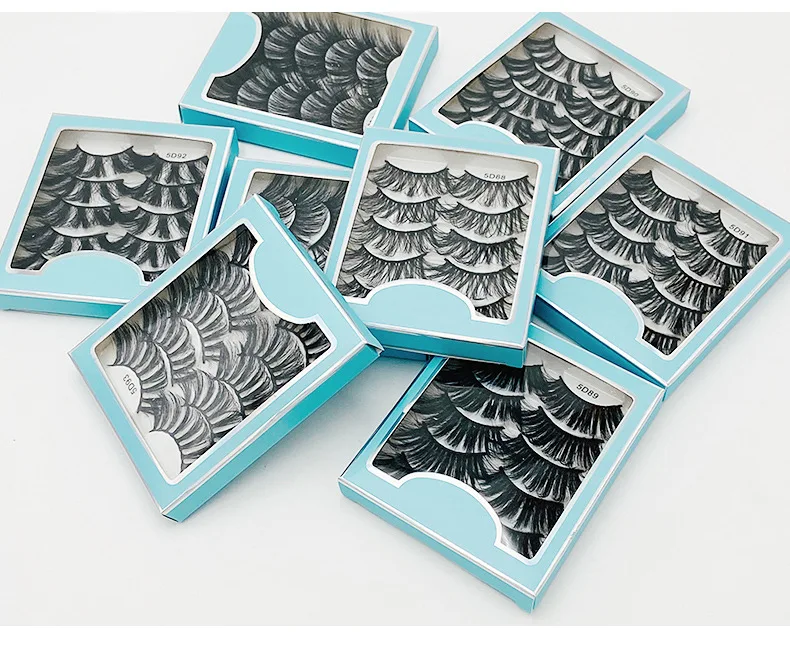 

Wholesal 25mm 5D Mink Eyelash Natural/Thick Long Eyelash Vendor Customized Boxes, Natural black