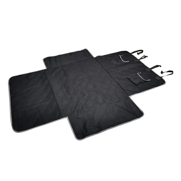 

pet dog car seat cover with mesh and pockets for back seat, Black