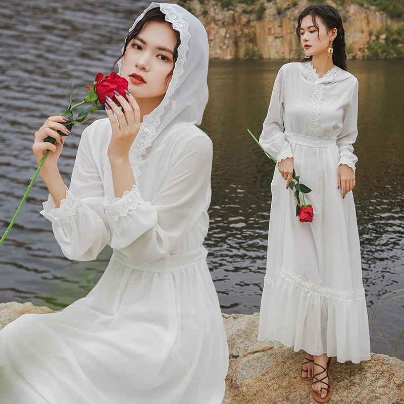 

beautiful sleeveless sexy luxury elegant hijab church clothes women white dresses for woman summer plus size hooded dress