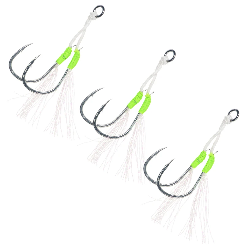 

bkk fishing jig hooks pitch jig assist hooks double assist jigging hooks, As pic