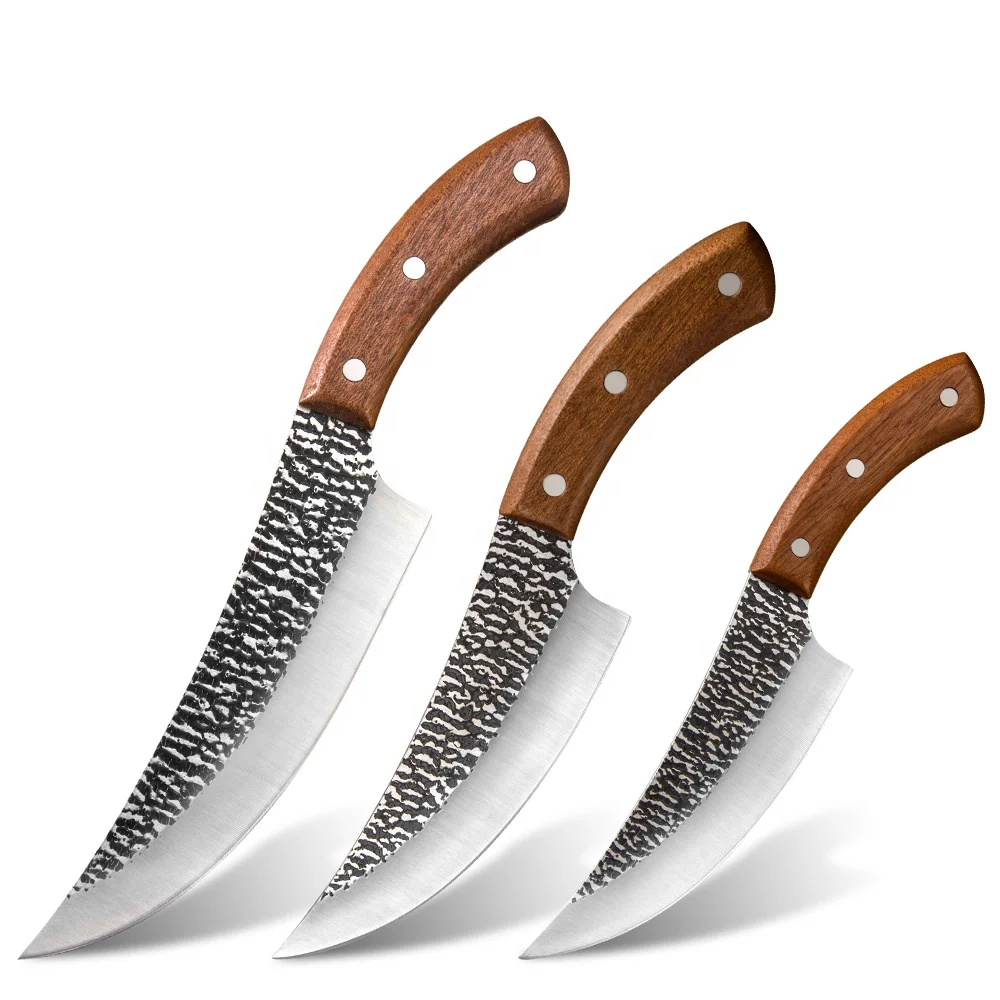 

Full Tang Wood Handle 5" 6" 7" Boning Knife Stainless Steel Slicing Meat butcher slaughter fillet Hammer Japanese Kitchen Knife