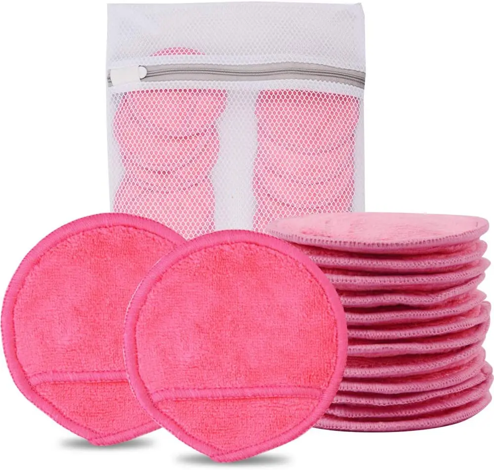 

Makeup Remover Pads Microfiber Reusable Washable 2020, Grey white pink customer's requirements
