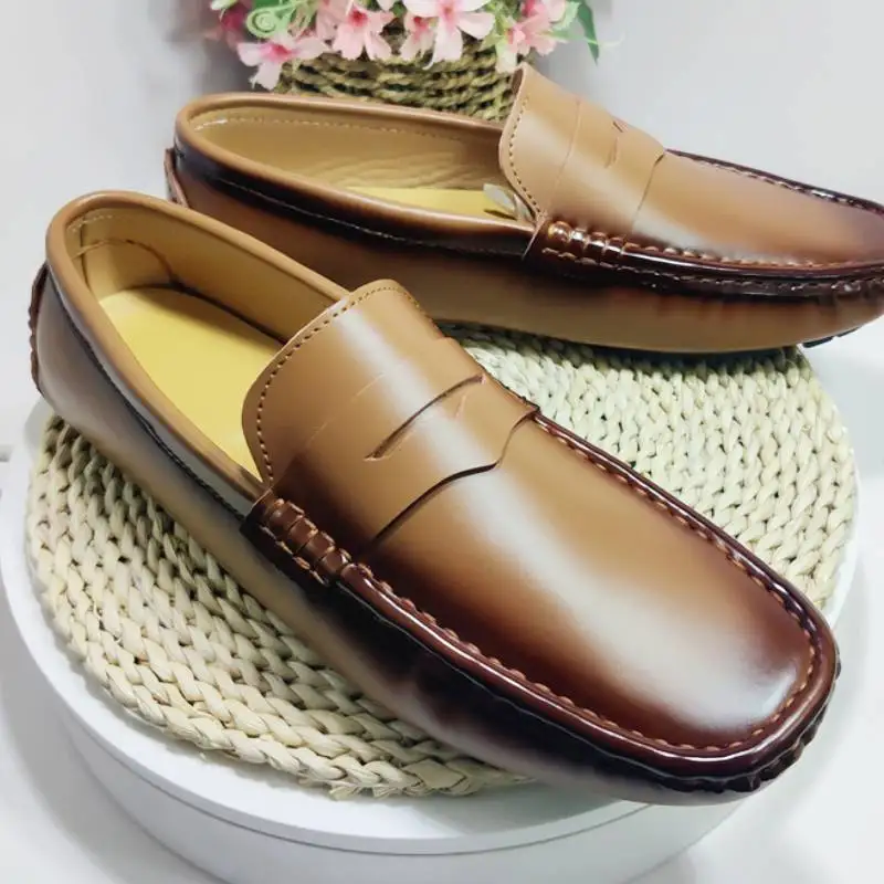 

Penny Loafers Lightweight Real Leather Slip On Casual Mocassins Shoes for Men