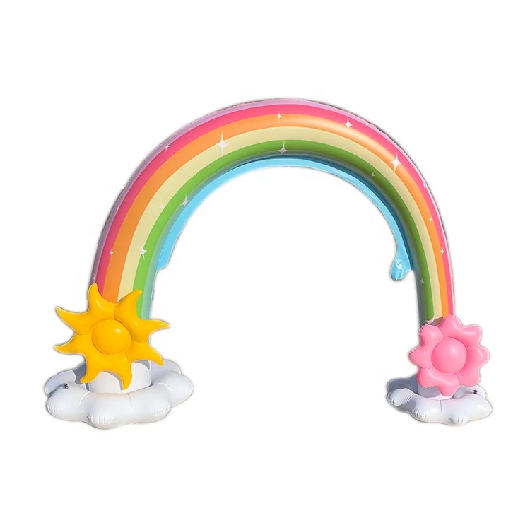

LC Sprinkler Inflatable Rainbow Arch Toy Outdoor Water Play Sprinklers Over 6 Feet Long Summer Fun Backyard Play for Infants Kid, Rainbow or customized