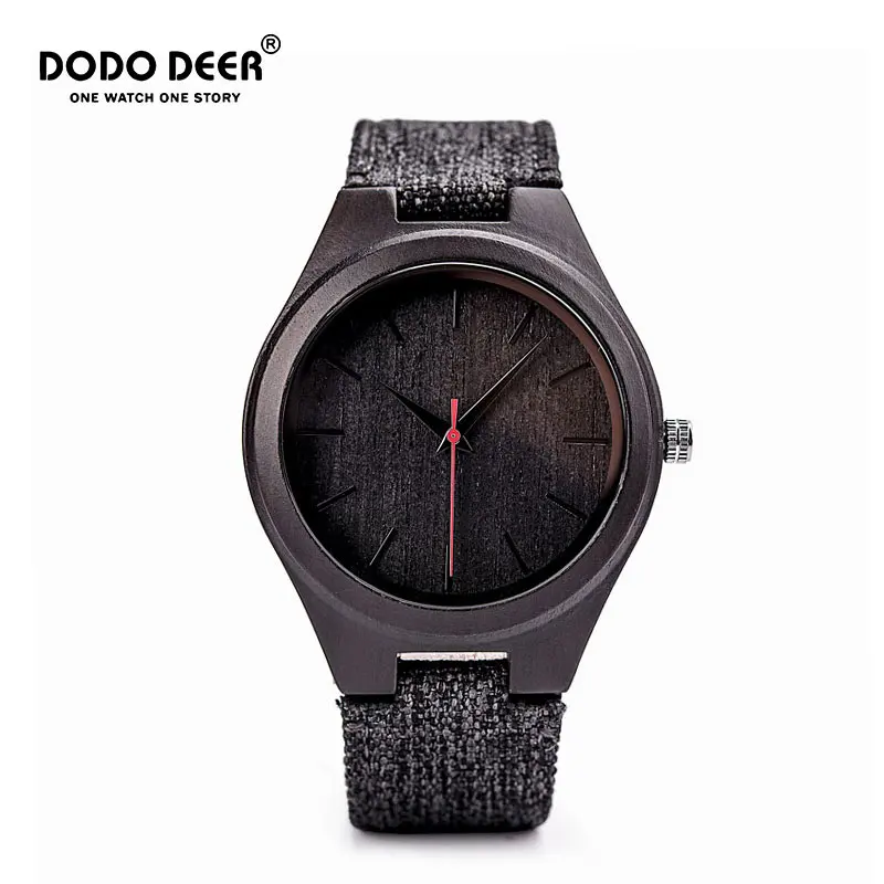 

Fashion Comfortable Ready To Ship Custom Logo Black Printed Oem Man's Wood Wooden Wrist Watches For Men And Women Box Single