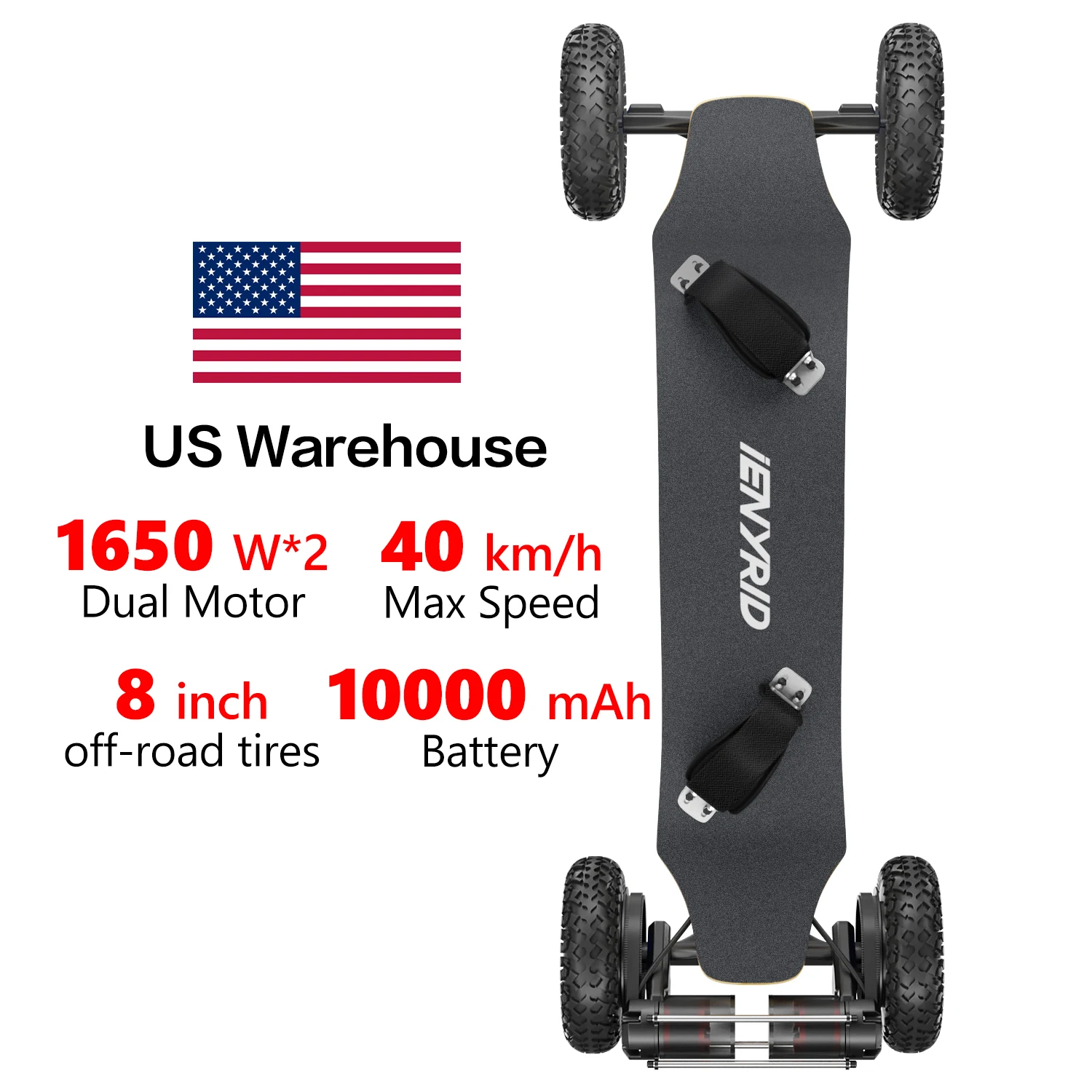 

Best selling all Terrain CE RoHS with Remote Control Electric Skateboard Dual Motor Each 1650W*2 for American market