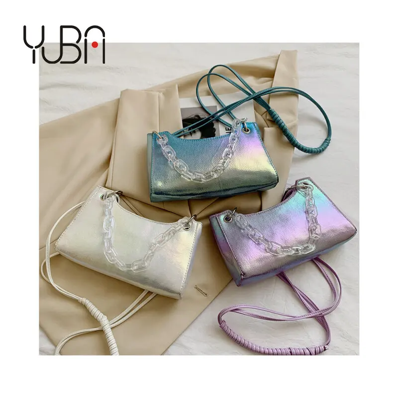 

Fashion gradient designer women hand bags phone case acrylic chain bags sequin jelly armpit crossbody purses, Customizable