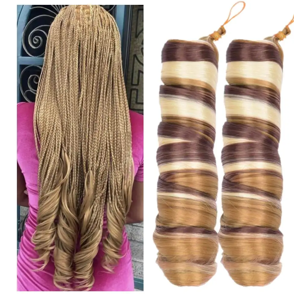

Silky Synthetic Crochet Hair Pre Loop Loose Wave Curly End Pony Tail French Spanish Curls Braiding Hair Extensions
