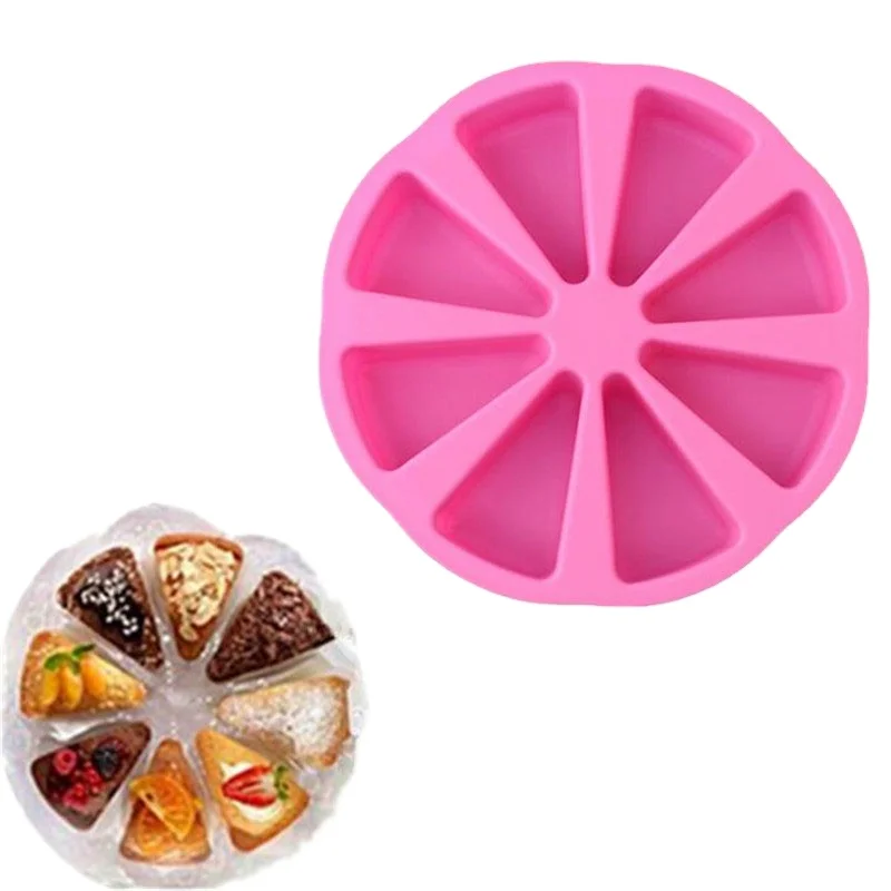 

8 Hole Round Shape Silicone Cases Mold Biscuit Chocolate Baking Mold Cakes Bakeware Maker Kitchen Cooking Tools, Pink /red/yellow/blue/purple