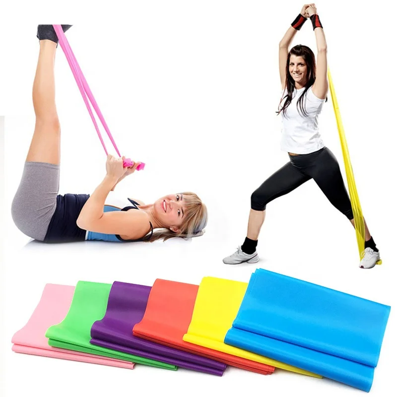 

TY Elastic Yoga Pilates Rubber Stretch Exercise Band Arm Back Leg Fitness All thickness same resistance band, Picture