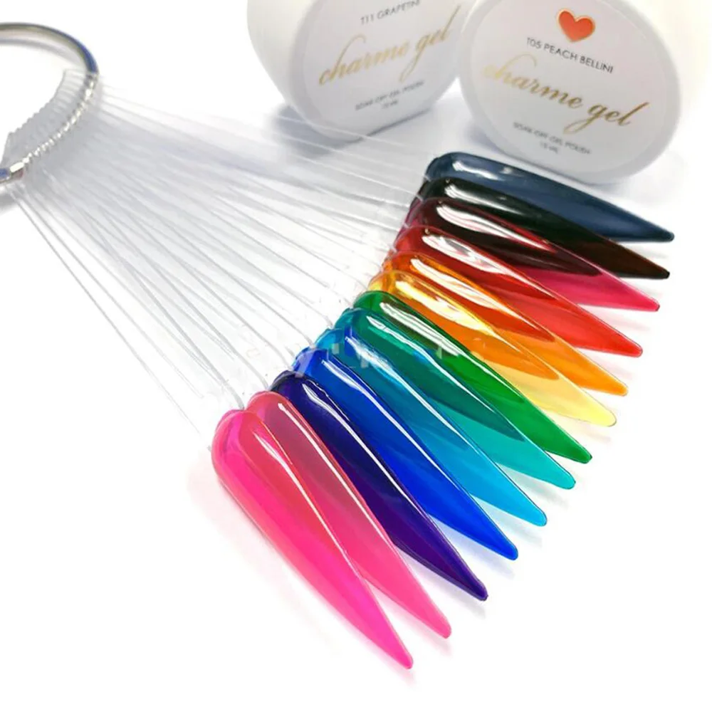 

50pcs pack Nail Showing Shelf Color Card Fan Shape Nail Art Display Sticks Clear Swatches Nail Tips Display