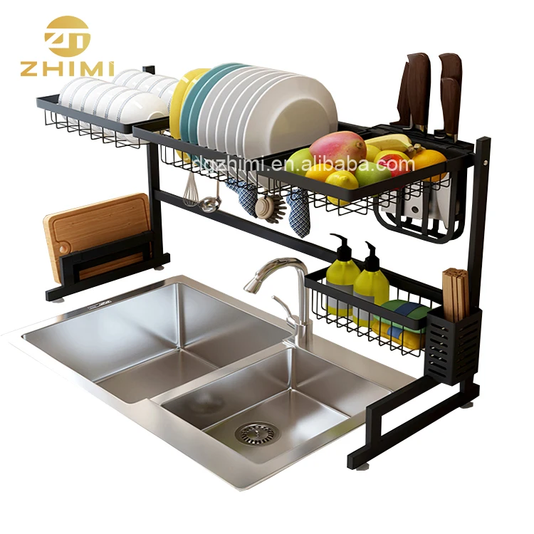 

Stainless Steel Kitchen Dish Utensil Storage Over Sink Dish Drainer Rack Holder