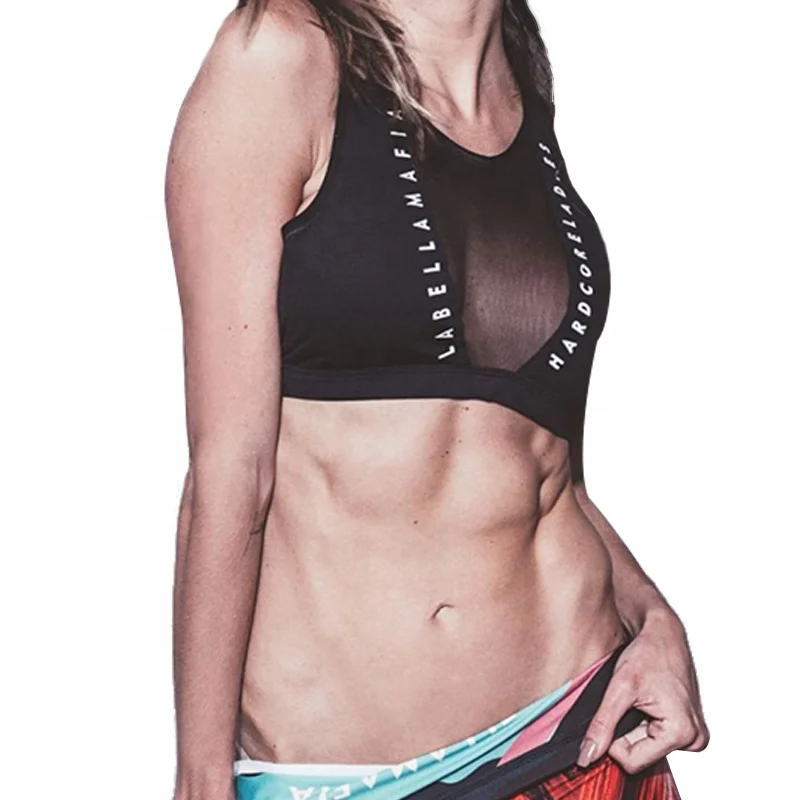 

wholesale women fitness yoga bra sexy mesh sports top high elasticity sports wear for women, As picture