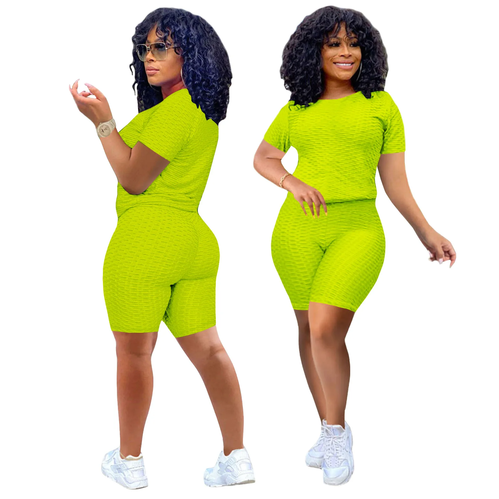 

Womens Casual 2 Piece Short Sleeve Outfits Sets Summer Active Tracksuits Gym Set Women Clothing