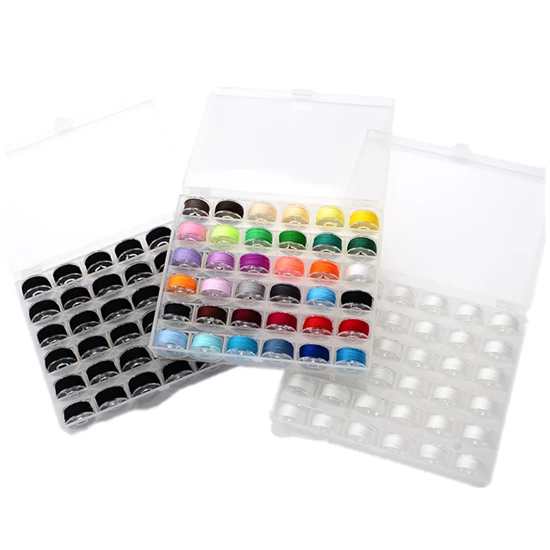 

36PCS Sewing Thread Organizer with Black and White Cotton Thread Bobbin Box, White/black/colorful