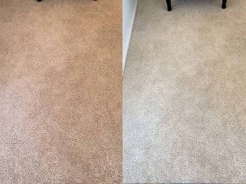 Before and after carpet stain removal using homemade shampoo