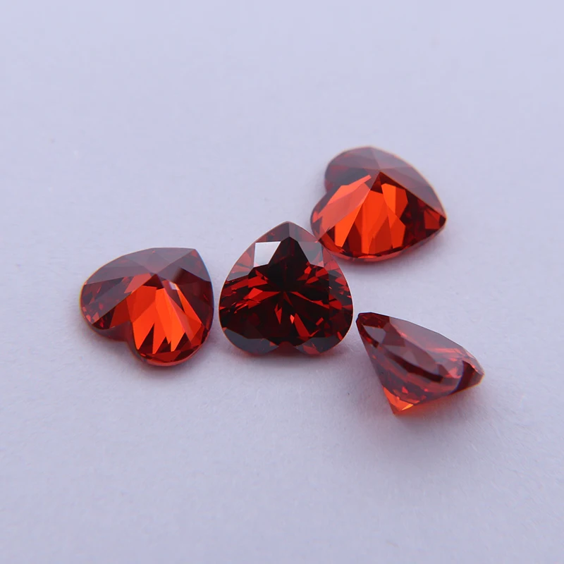 

Wholesale 5*5mm Heart Garnet Cubic Zirconia CZ Gemstones