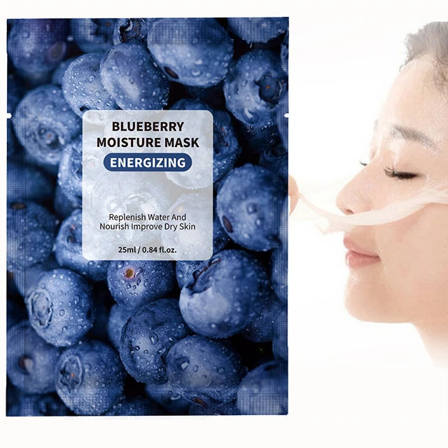 

Whiten Hydrating Face Sheet Mask Natural Organic Plant Fruit Blueberry Skincare Facial Mask