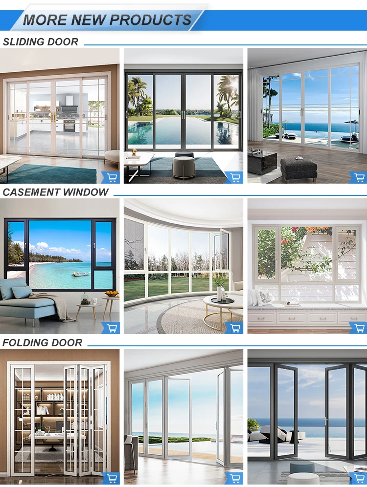 Modern design double glazed aluminium french casement window