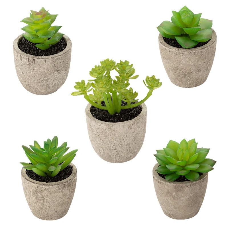 

wholesale 2020 Amazon Hot Selling New Home Decoration lifelike mini artificial succulent plants potted, Green color