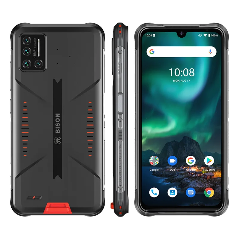 

UMIDIGI BISON IP68 Waterproof 6GB RAM 128GB ROM Android 10 Celular Smartphone rugged cell phone, Black