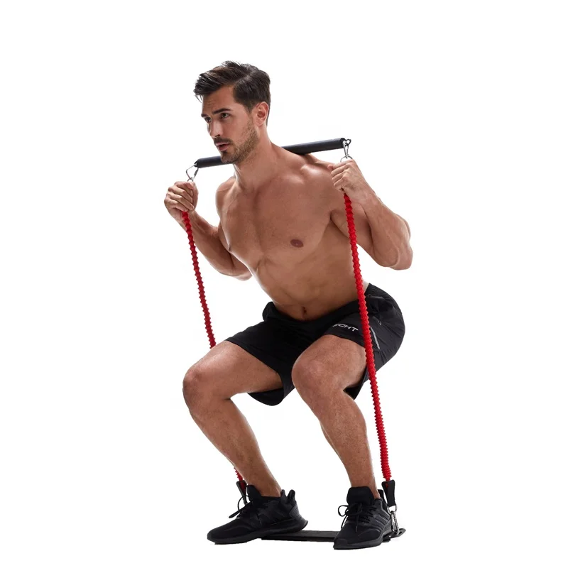 

Pilates Bar Kit Home Gym Fitness Portable Pilates Bar Kit With Resistance Band, Customized color
