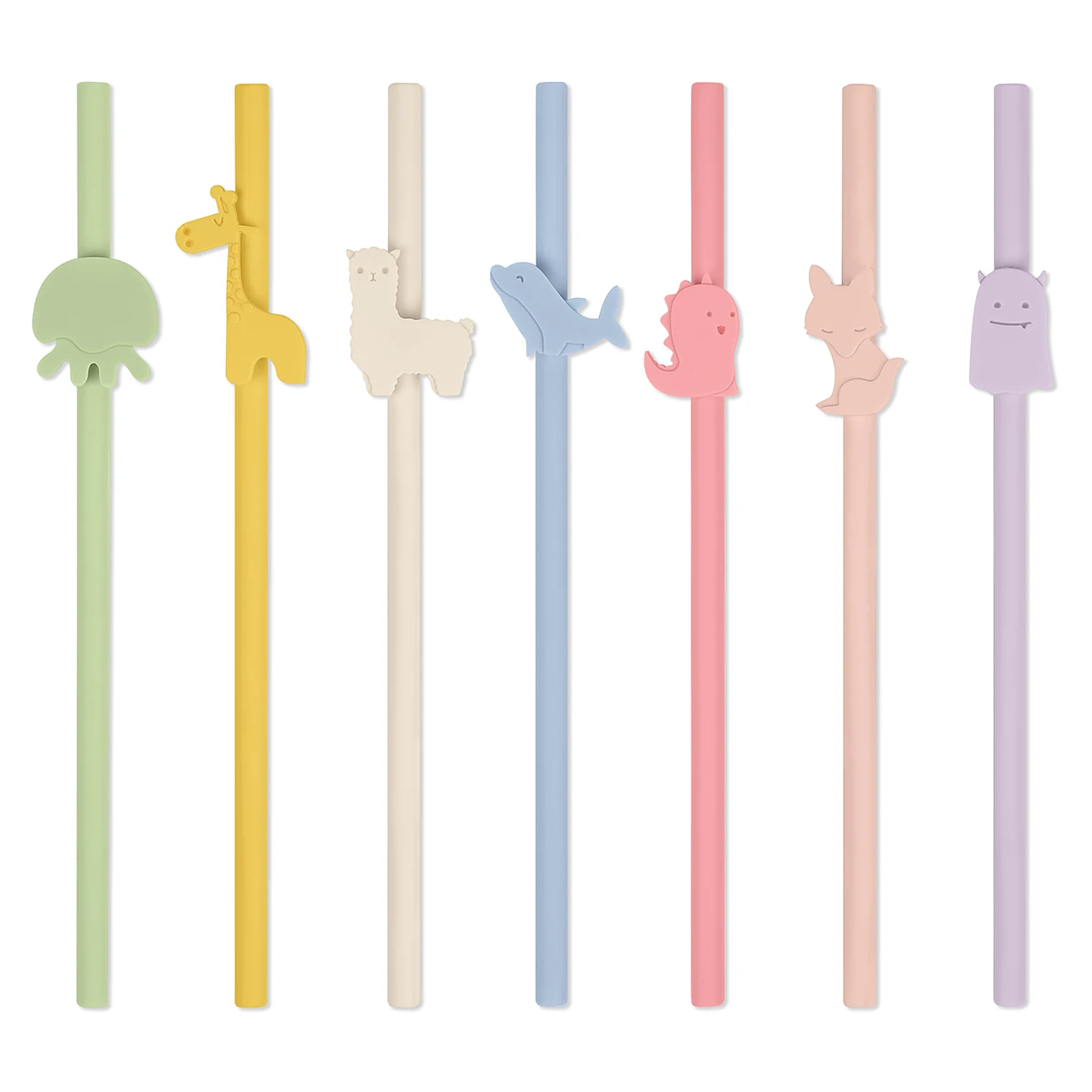 

Drinking Straw Cute Animal Eco Friendly BPA Free Reusable Kids Shape Straw for Baby Toddler Infant Silicone Straw Customized 7mm