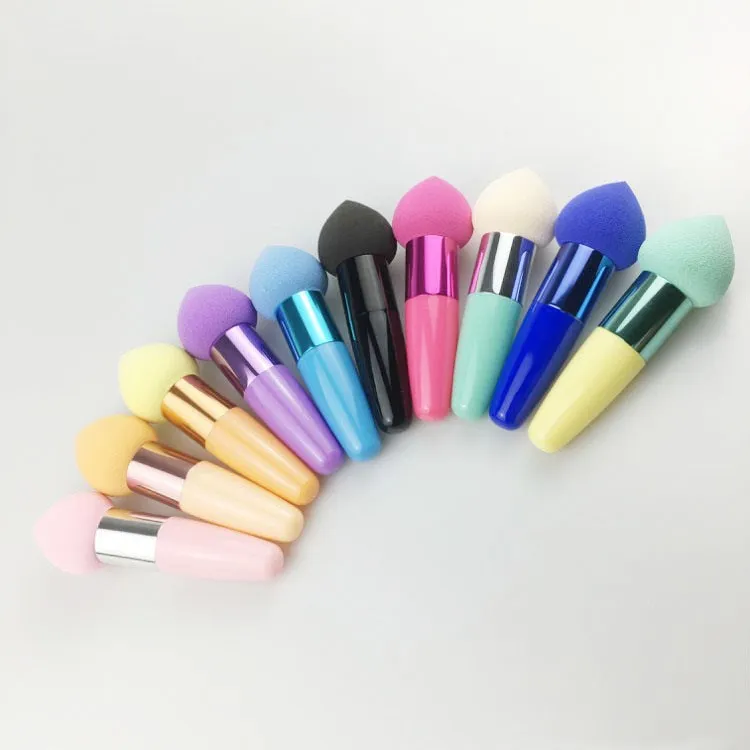 

High Quality Custom Color Short Aluminum Handle Make Up Powder Puff Makeup Sponge, Customized color