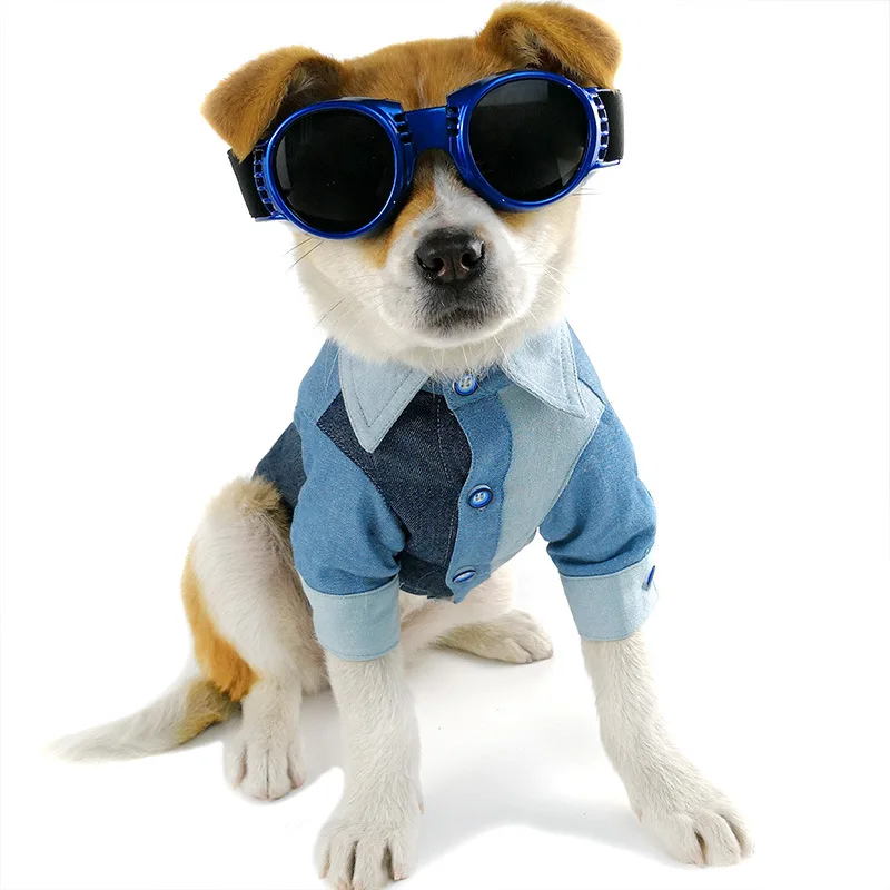 

Wholesale Luxury Accessories Low Price Pet Summer Clothing Denim Dog Clothes Designer Pet Clothing, Blue