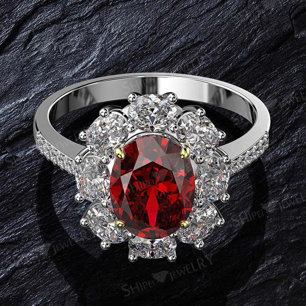 Factory direct selling elegant Zircon Ring with new Ruby Jewelry Rings 925 sterling silver rings