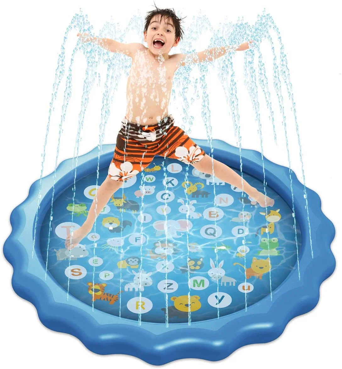 

Eco-friendly PVC Plastic Outdoor Water Pool Kids Children sprinkler wading Swimming pool, Blue or customized