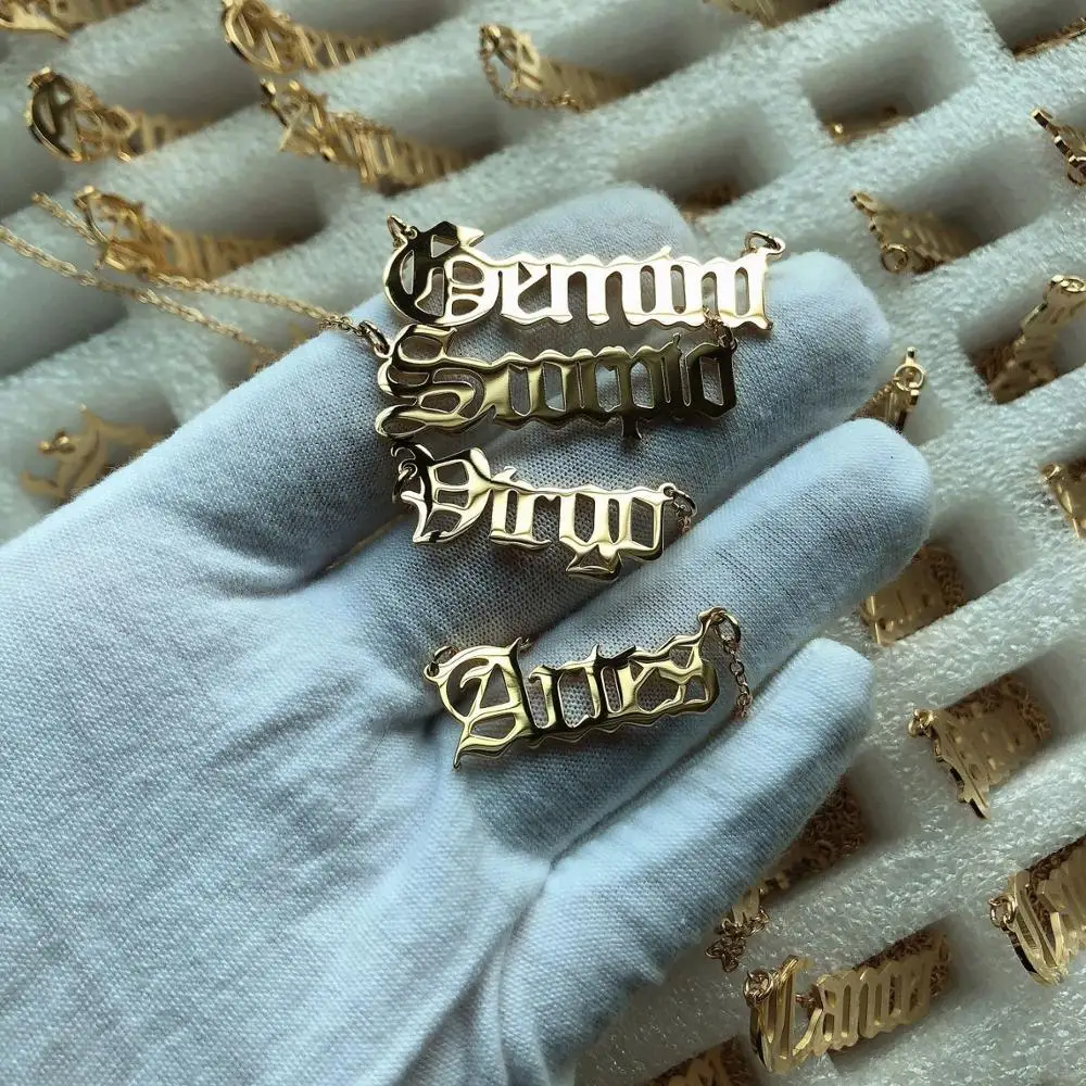 לעורר תכשיטי חדש אופנה אישית ישן אנגלית 12 גלגל המזלות שרשרת 18 k זהב מצופה נירוסטה תכשיטי תליון