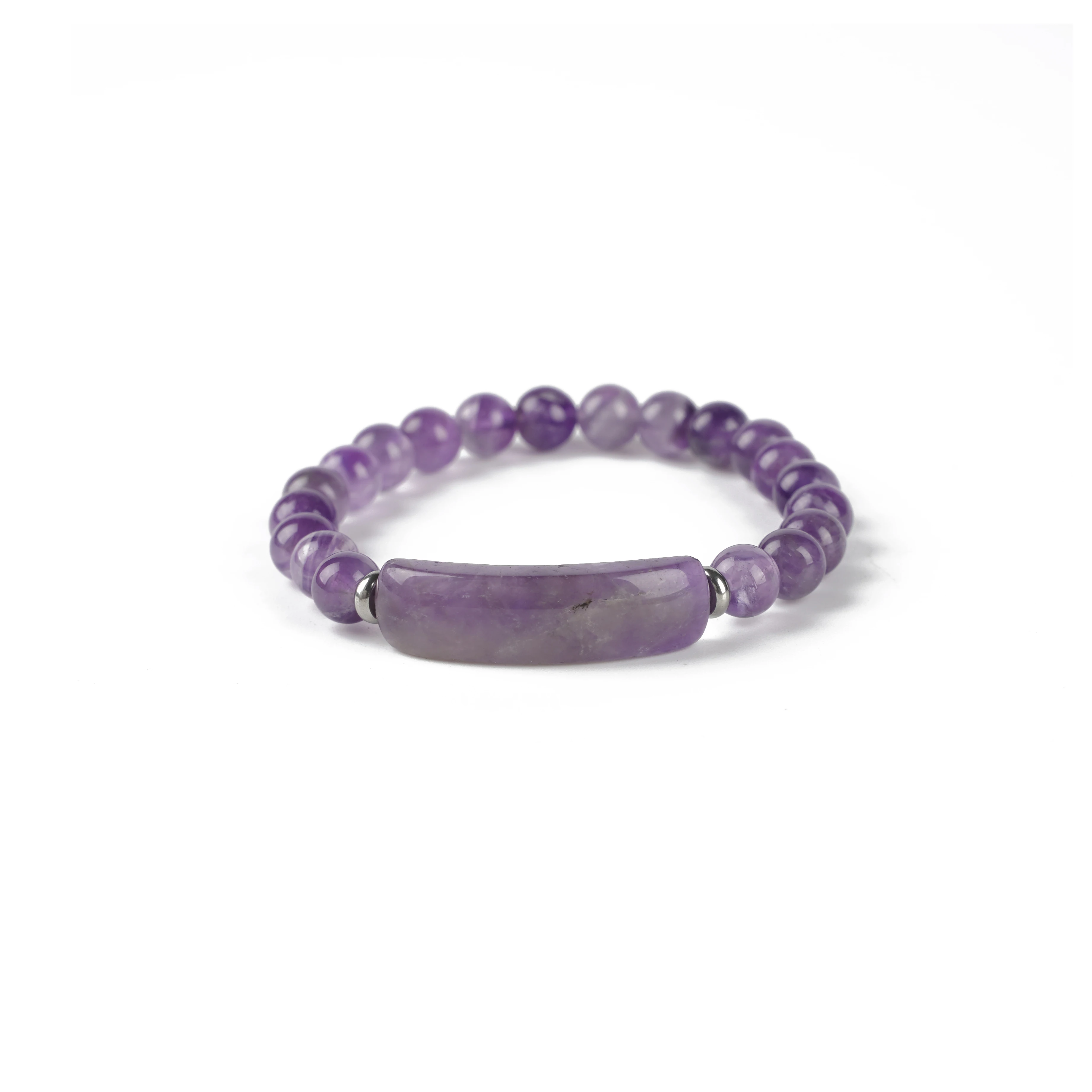 

top sellers 2021 for amazon wholesale fashion jewelry 8mm simple natural stone stretch beaded bracelet amethyst bracelet, As picture