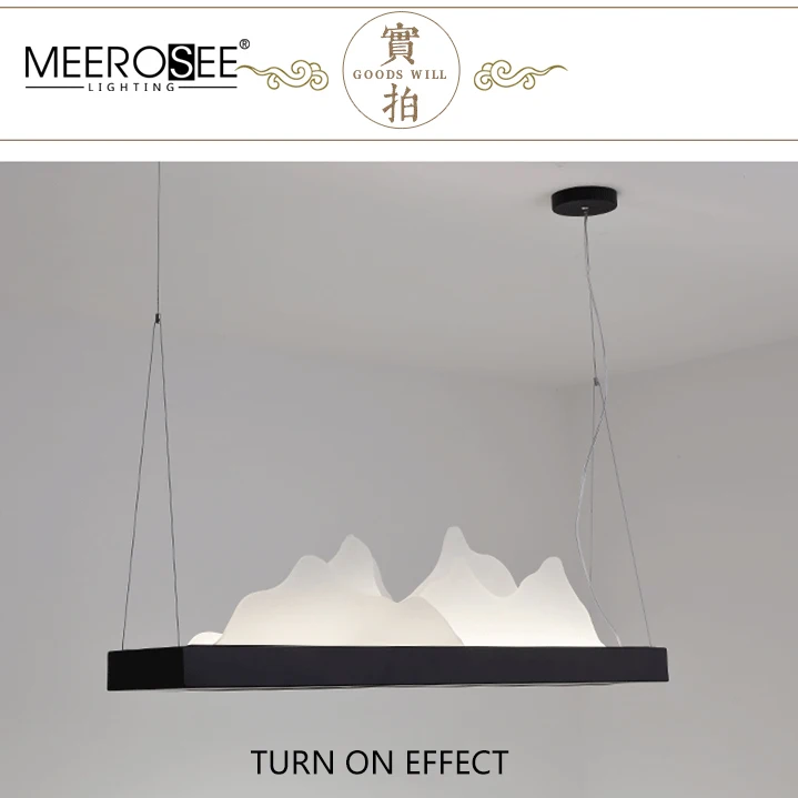 MEEROSEE Chinese Style Pendant lighting Decoration Hanging Led Chandeliers Antique Landscape Painting Decoration lamp MD86703