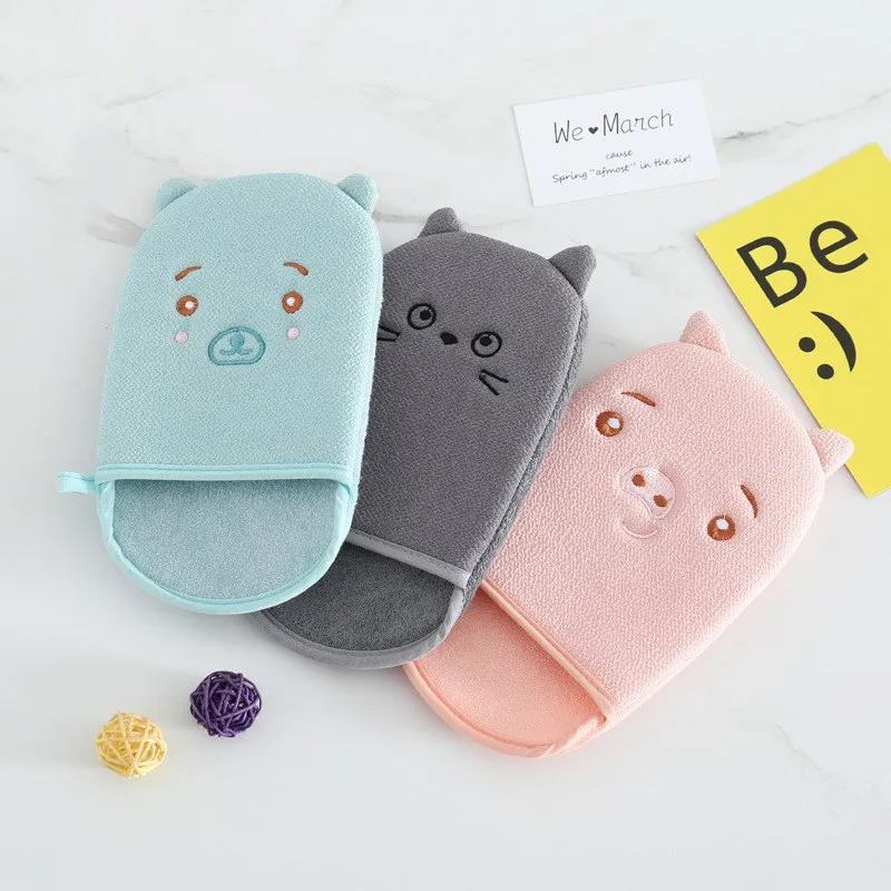 

BEAUFLY Antibactetial exfoliation mitt bath shower gloves baby wash glove for kid, Customized color