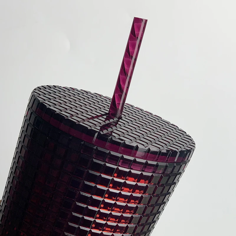 

Studded plastic matte cup glitter tumbler straw accept custom logo