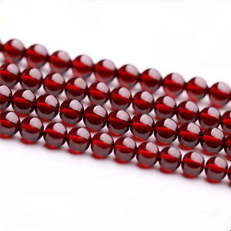 

AAAAA Natural Stone 5A Red Garnet Beads Round Loose Beads Natural Stone Beads For DIY Bracelet Jewelry Making, In picture