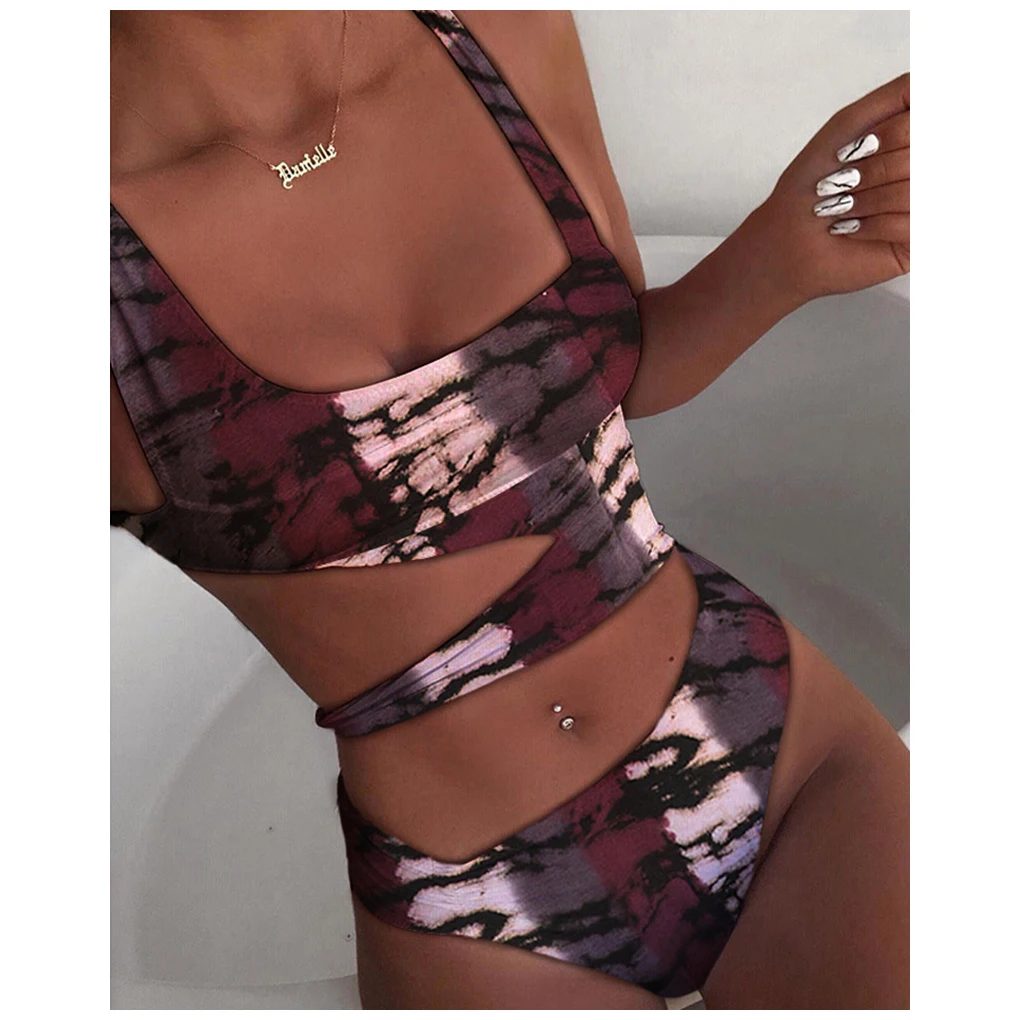 

Fvshion Slim One Piece Swimwear Hollow Out Biquinis Maillot De Bain Banador Sexy Mayo Swimsuit Print Bathing Suit Bikini