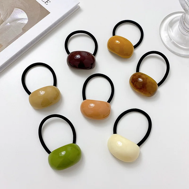 

Korean Women Cute Gift Hair Tie Rings Rubber Elastic Band Lovely Girls Acetate Elastic Hair Ties