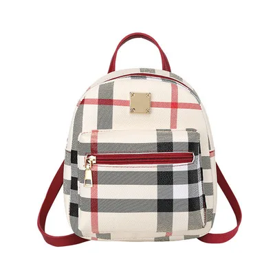 

2022 Hot Sale Cheap Other Backpacks Fashion Mini Kids Backpack Women Plaid Cross Body Bag PU Leather Bag, Red/black/blue/pink/brown