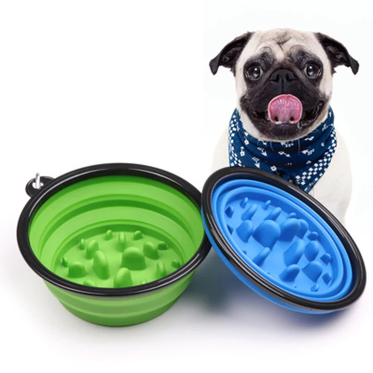 

cheap silicone acrylic dog cat pet colapsible slow feeding water bowls feeder for travel