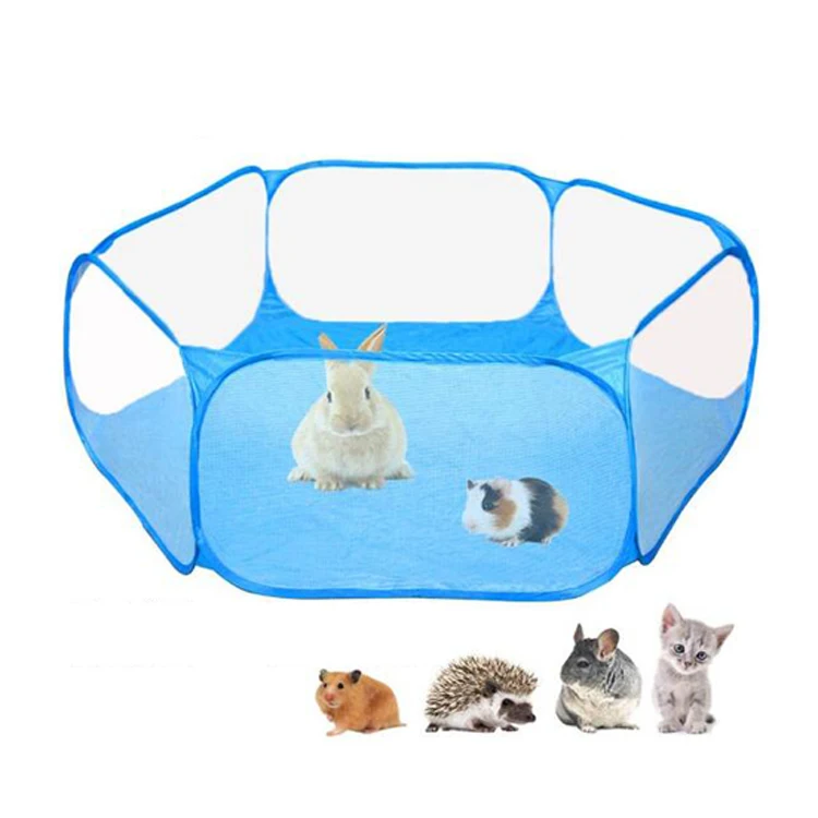 

Portable small animal game fence folding outdoor indoor exercise pet cage tent pet cages, carriers houses rat cage gate teepee, Random color