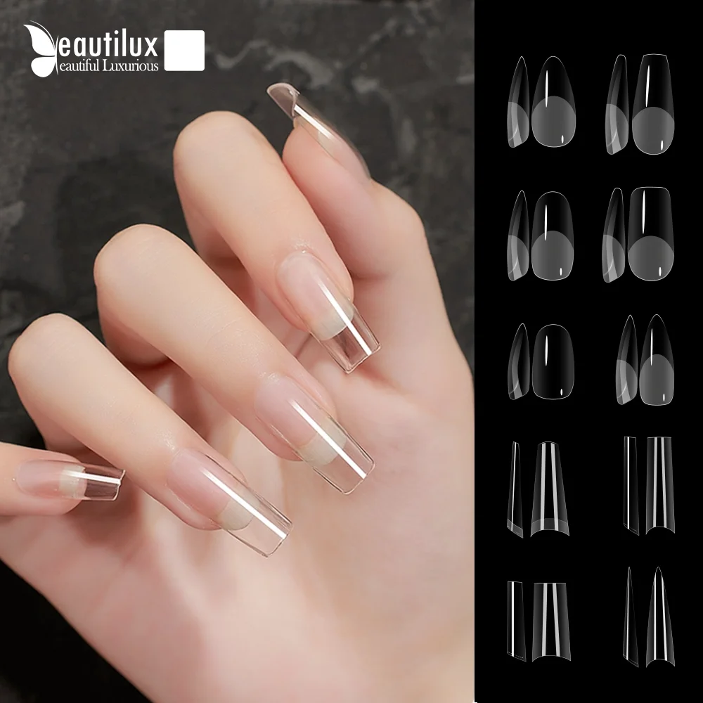 

Beautilux Express Nails 552pcs/box Oval Stiletto Almond Square Coffin French False Soak Off Gel Nail Tips American Capsule