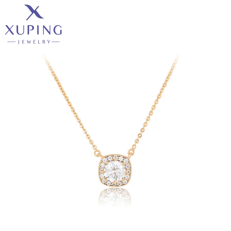 

S00081689 Xuping Jewelry Simple Fashion Jewelry Necklace 18K Gold Color Exquisite Diamond Trendy Special Charming Women Necklace