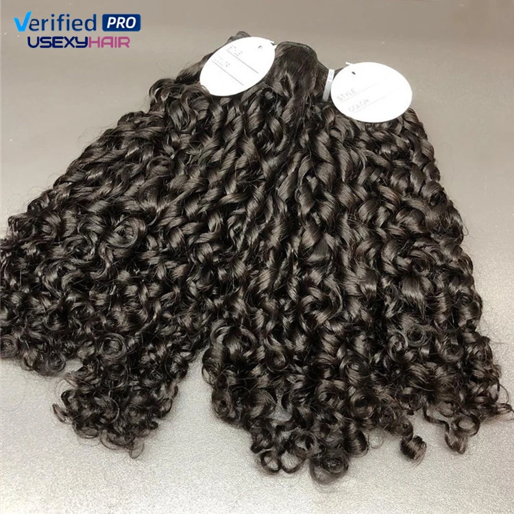 Double Drawn Raw Vietnamese Hair Bundles Weft Wholesale Natural 4a 4b Kinky Curly Pixie Curl Indian Human Hair Bundle Extensions