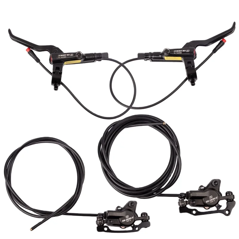 

BLOOKE AD-6 MTB Bicycle Oil Brake Lithium Bike Power off Oil Brake Front F160/R140 Rear F180/R160 Bicycle Hydraulic Disc Brake, Black