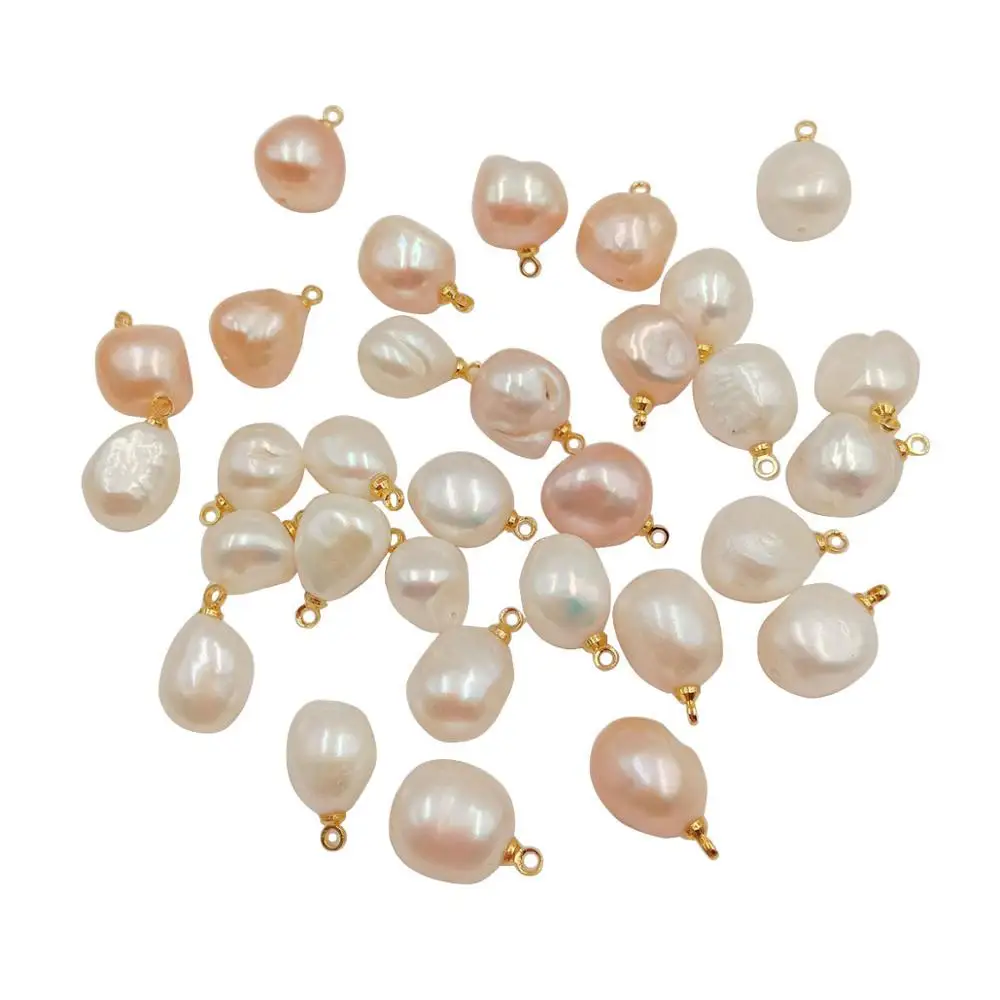 

loose pearl 9-12 mm BIg baroque nature freshwater pearl with hanger, DIY high luster PEARL